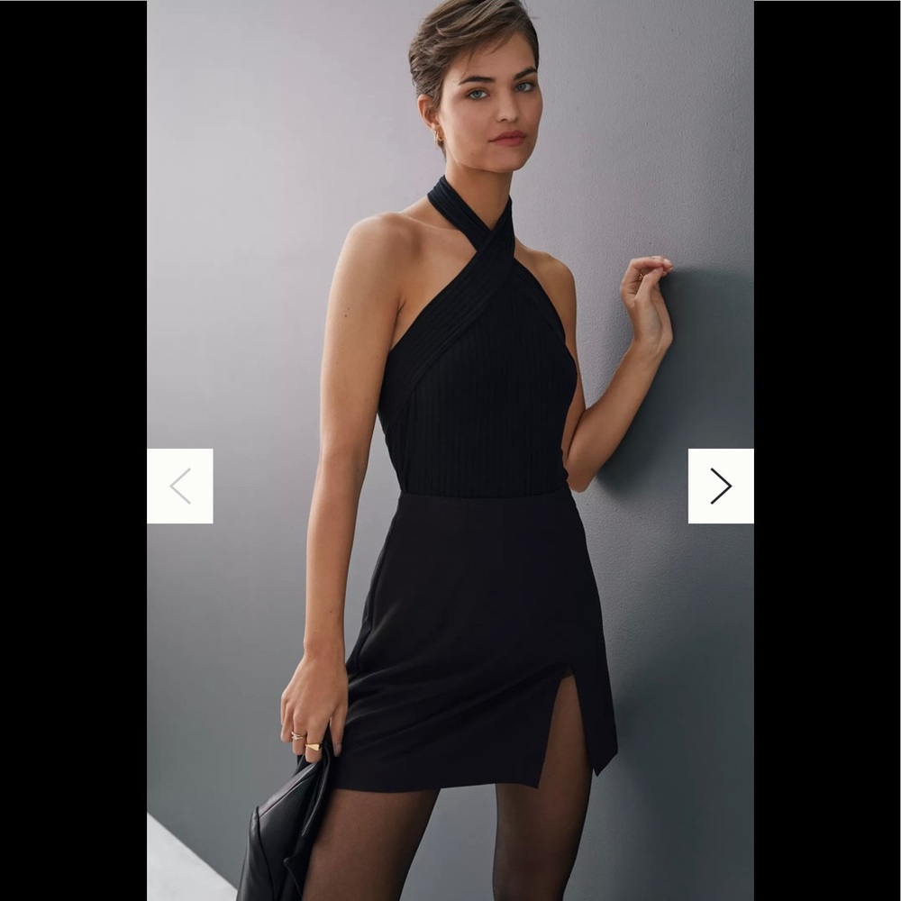 Anthropologie Ribbed Halter Tank